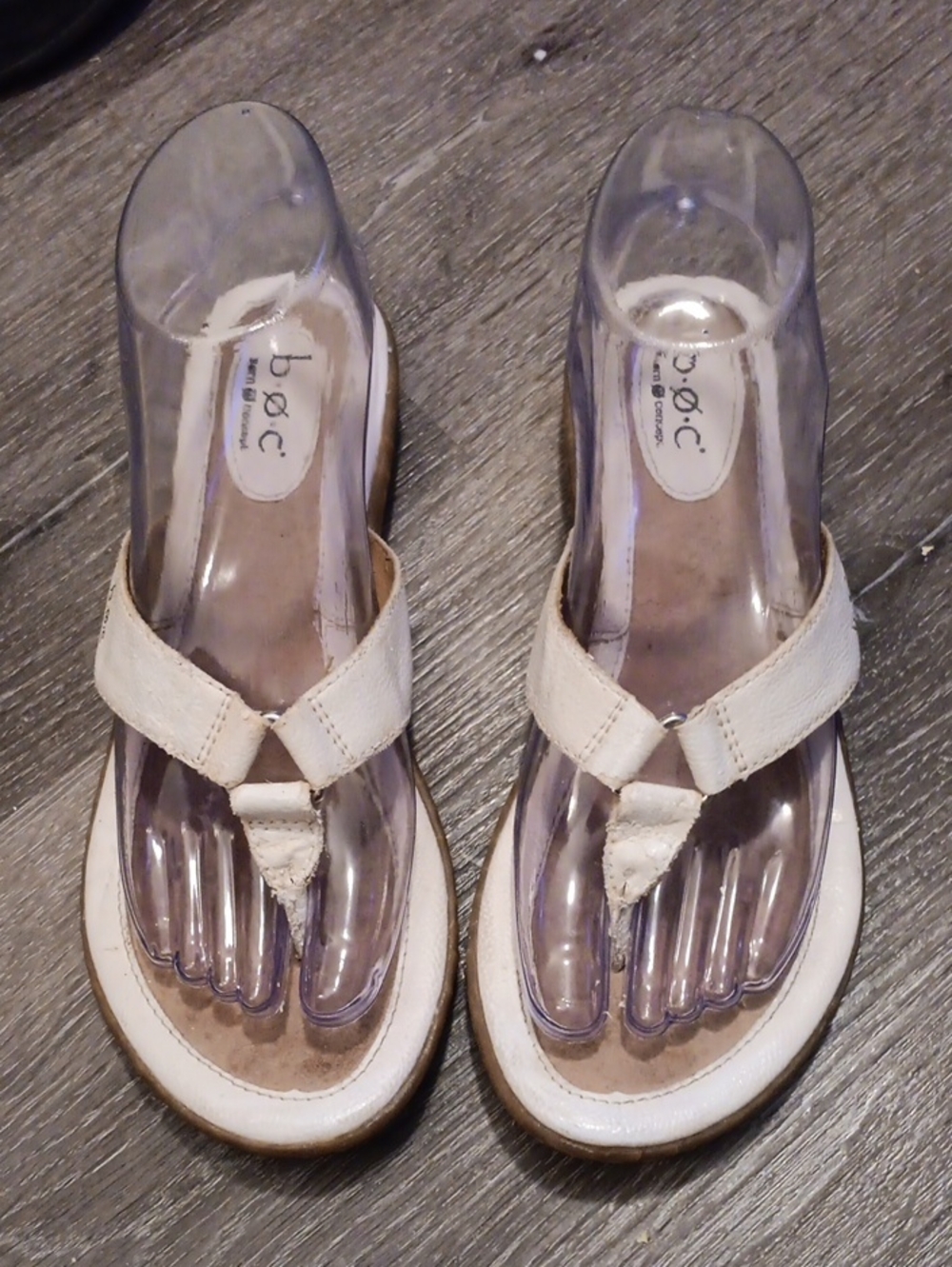 b.o.c. White Thong Sandals with Cushioned Footbed